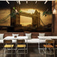 Wallpaper mural with a scene of the Tower Bridge, perfect for use in decorating the dining room.