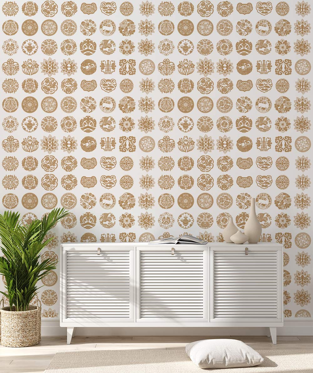 custom Paper-cut patterns wallpaper mural for living room