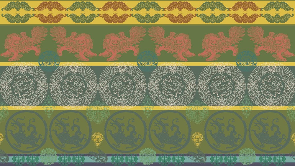 Traditional Asian-Inspired Mythical Mural Wallpaper