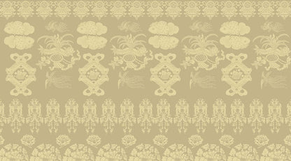 custom neutral fish and flower wallpaper mural for room decor