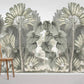 Room with a Vintage Wallpaper Mural Featuring a Tropical Forest