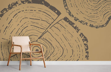 Rustic Natural Wood Grain Mural Wallpaper