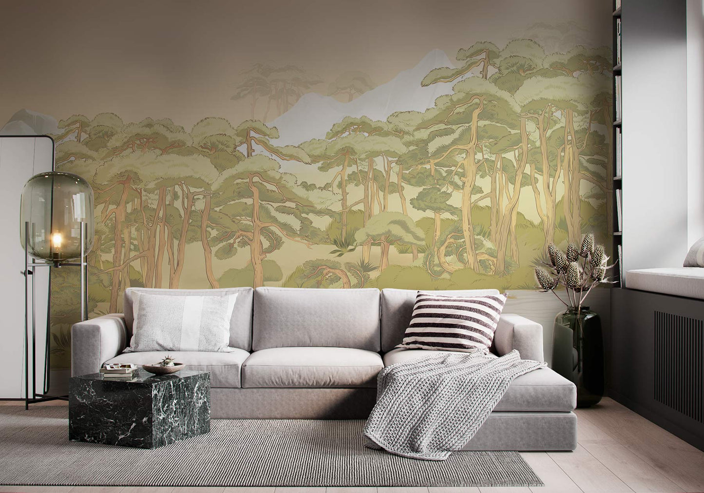 Sketch Jungle Wallpaper Mural Art Decor For Living Room