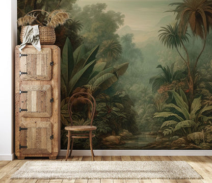 Tropical Jungle Landscape Wall Mural