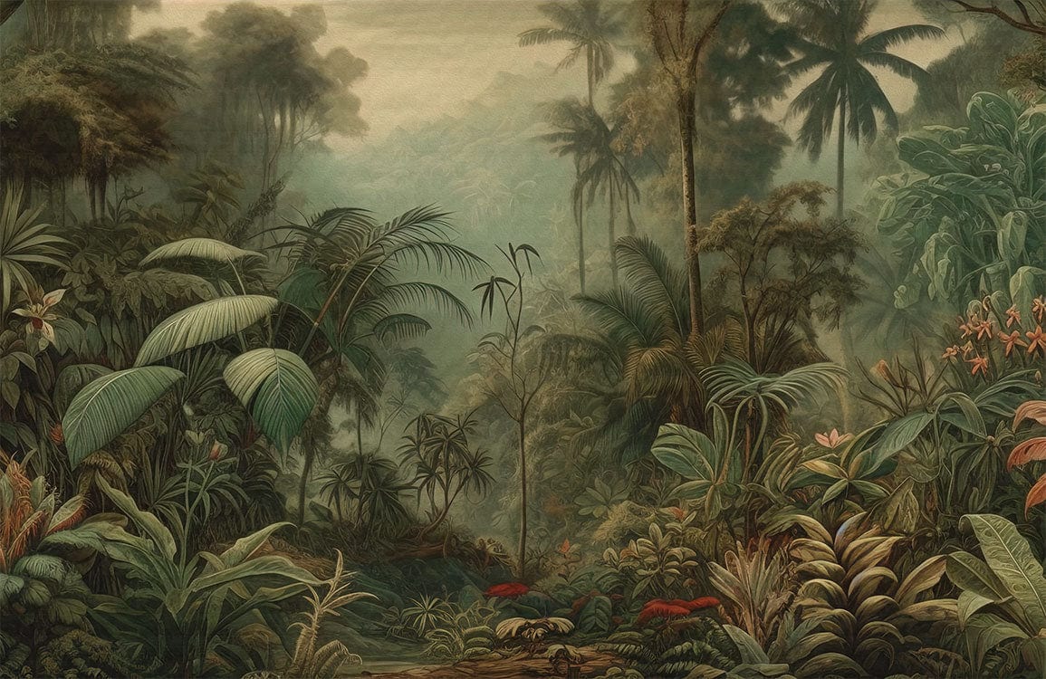 tropical jungle wallpaper mural for room decor