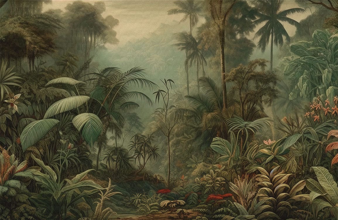 Tropical Jungle Scenic Mural Wallpaper