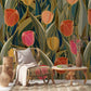 colorful tulips wallpaper murla for hallway