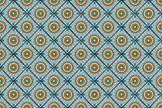 a mural of turquoise flowers and illusions for your house