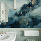 turquoise marble wallpaper mural bathroom interior design