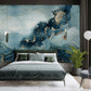 watercolor marble accent wall cozy bedroom decoration