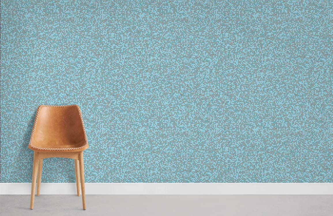 Wallpaper Mural Room in Turquoise Mosaics