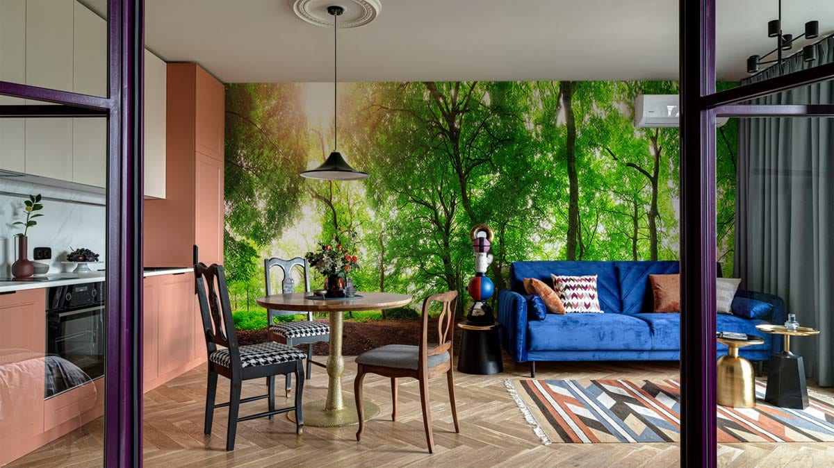 Twisty Trees Custom Wallpaper Room Decoration Idea