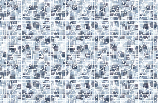 Geometric Blue Mosaic Mural Wallpaper
