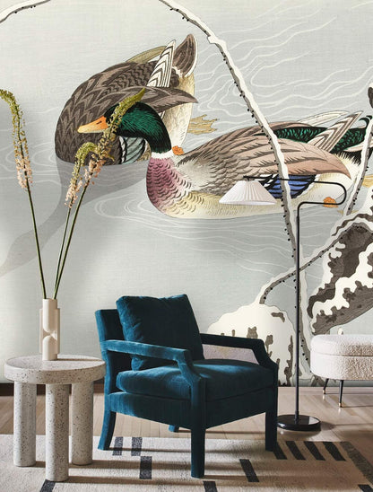 Two Mallards Animal Wallpaper Decoration Art