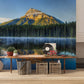 Wallpaper mural with inverted mountainous landscapes, ideal for use as a decoration in the hallway