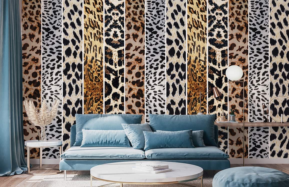 Wallpaper murals with animal hair for use as home décor