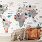 wallpaper in the form of an animal-themed globe map