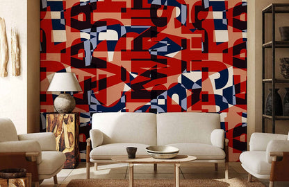 colorful letters pattern wallpaper for home