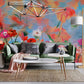 A lovely mural of painted flowers can be used as wallpaper in your home.
