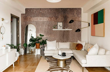 Luxurious Metallic Crocodile Texture Mural Wallpaper