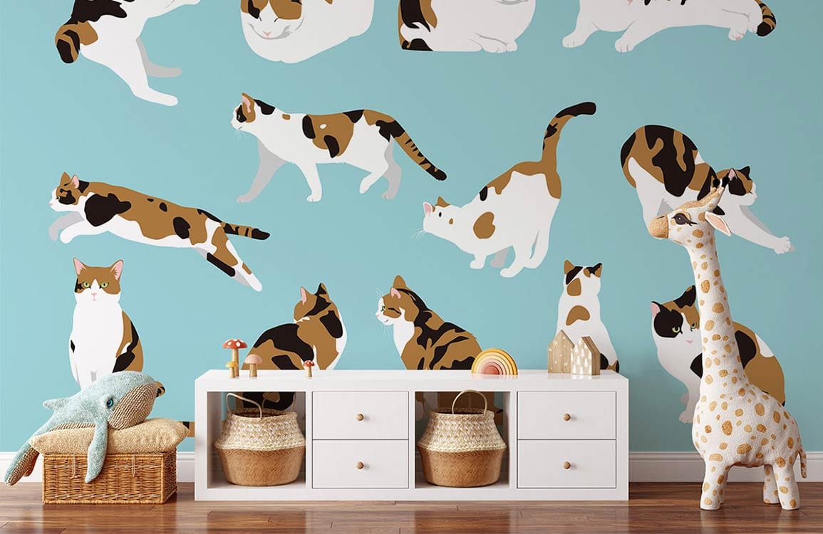 cat Activity wallpaper mural for room