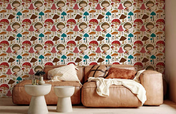 Whimsical Mushroom Forest Mural Wallpaper