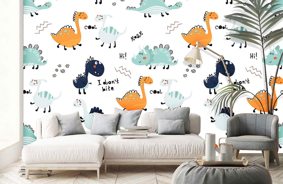 different dinosaur pattern animal wallpaper mural decoration