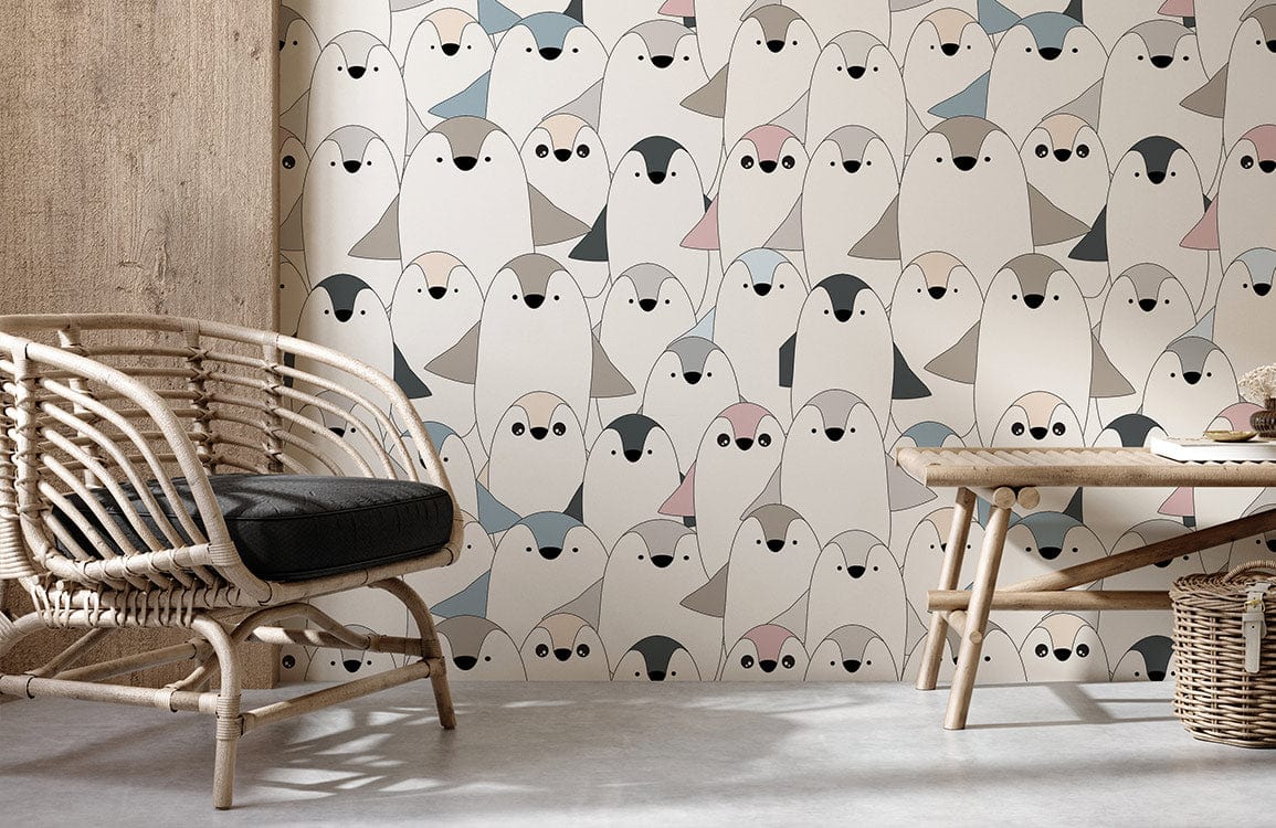 cartoon Penguins wallpaper mural for home decoration