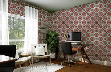 Vintage Floral Geometric Wall Mural Wallpaper