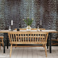 wallpaper mural with a dark snake skin animal design for use in the dining area.