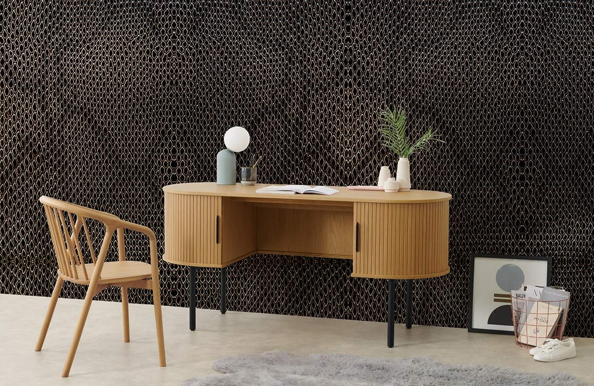 Python Easy Mural Modern Black Geometric Mesh Mural Wallpaper | Ever Wallpaper ...