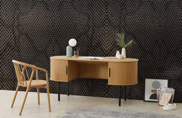 Modern Black Geometric Mesh Mural Wallpaper