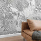 custom gray and white jungles with animals wallpaper mural for living room