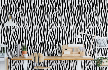 Dense Zebra Fur Wallpaper Mural