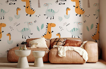 Cute Dinosaur Nursery Room Mural Wallpaper