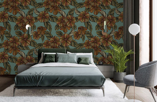 personalized 3D flower wallpaper mural for bedroom decor