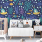 wallpaper with cartoon fish and bubbles from the ocean