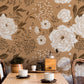Wallpaper mural with a vinatge flower pattern for the room