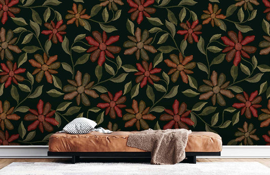 custom design flower wallpaper mural for room