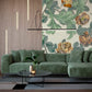 custom flowers & leaves wallpaper mural for living room