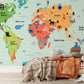 wallpaper mural of a fresh green animal map
