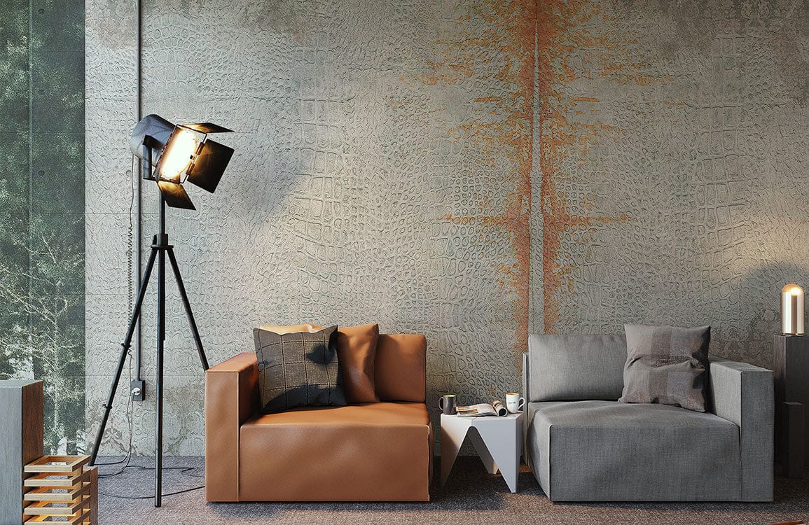 crocodile skin wallpaper mural in grey for home d��cor