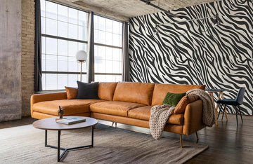 Modern Black White Zebra Mural Wallpaper