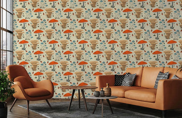 Whimsical Forest Mushroom Mural Wallpaper