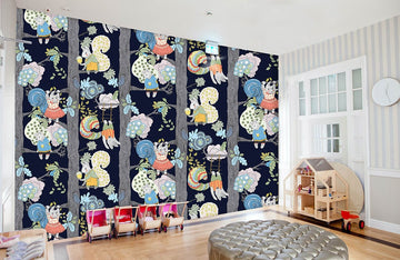 Whimsical Forest Animals Nursery Mural Wallpaper