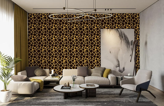 wallpaper mural with a rich leopard print that may be used for decorating the living room.
