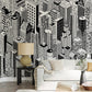 city tall building wallpaper for living room design