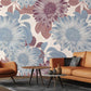 flowery wallpaper in the form of daisies for the living room