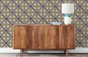 Geometric Retro Diamond Mural Wallpaper