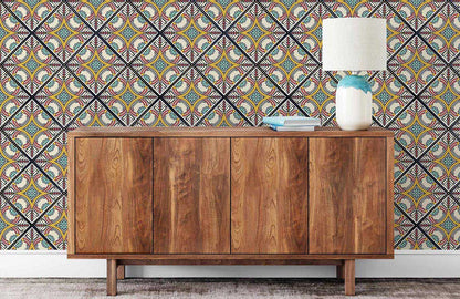 Wallpaper mural with a multi-colored design for the hallway
